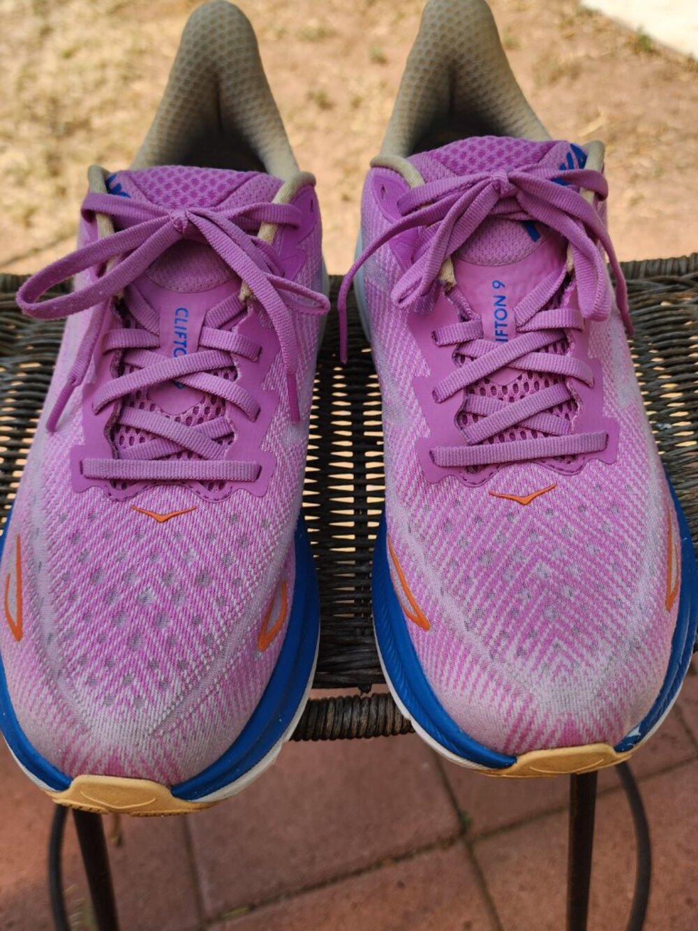 Hoka Clifton 9 Women's Running Shoes Size 9.5B Pink Blue - Picture 2 of 16